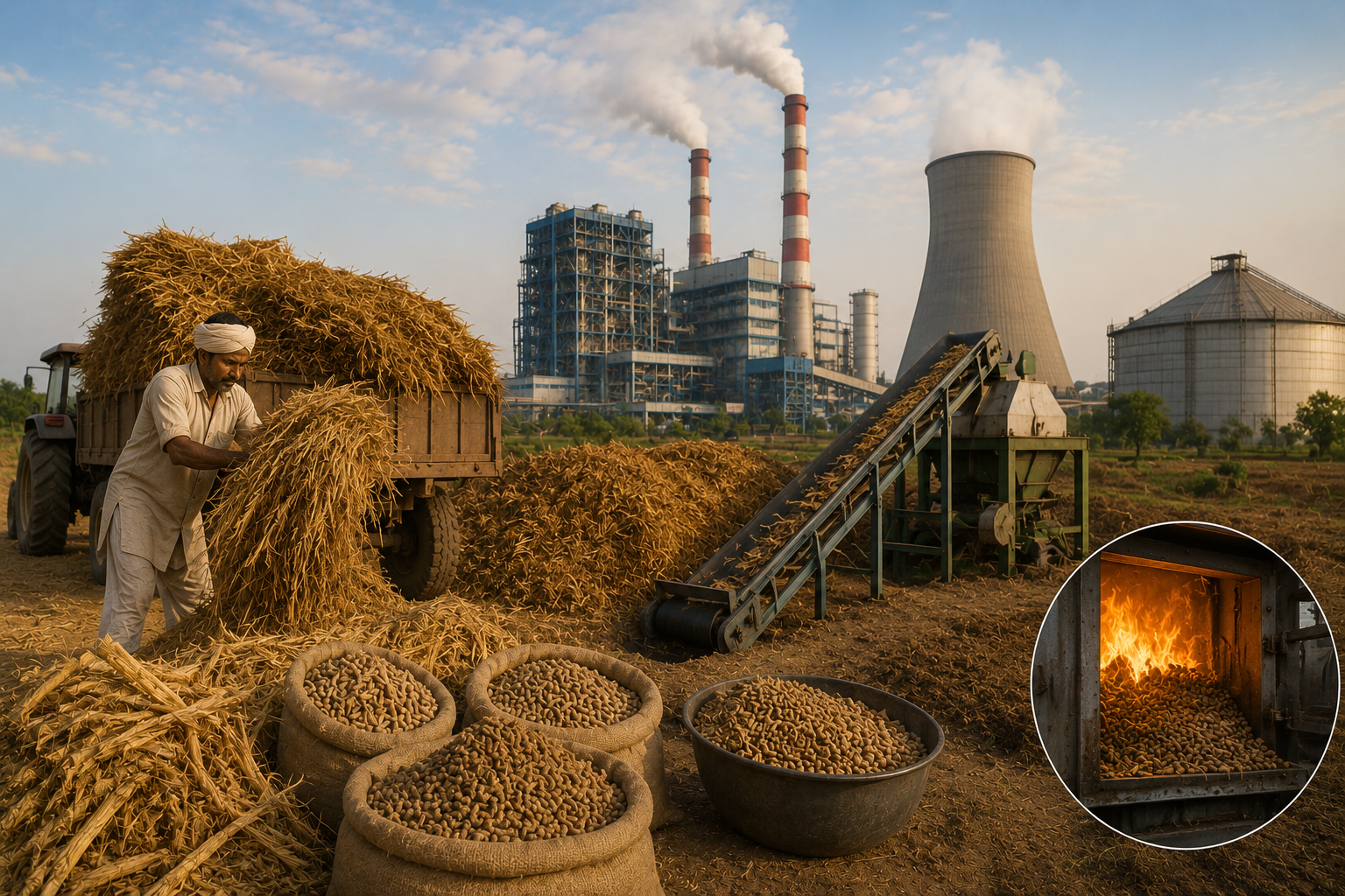 Biomass Pellets in Power Generation: Sourcing Paddy Straw and Agricultural Residues for Co-Firing